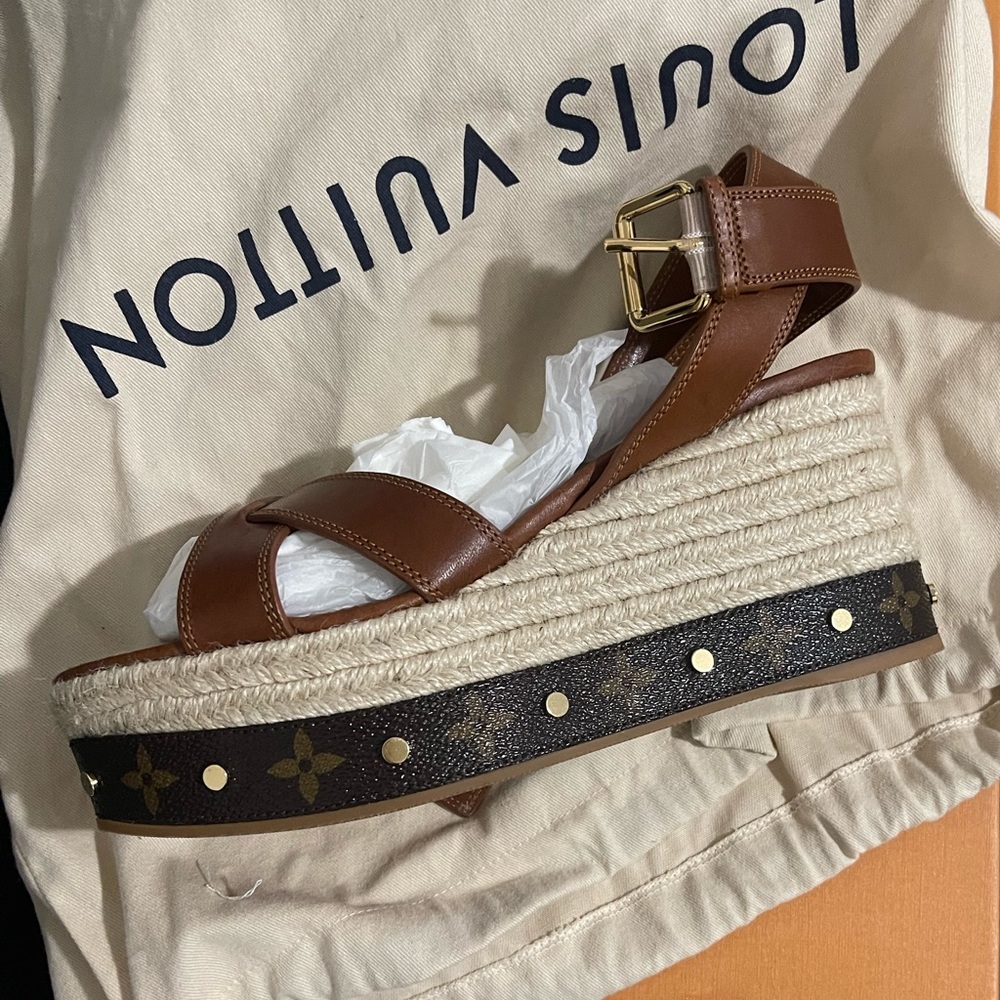Authentic louis vuttion wedge shoes size 9 womens. 850 or best offer